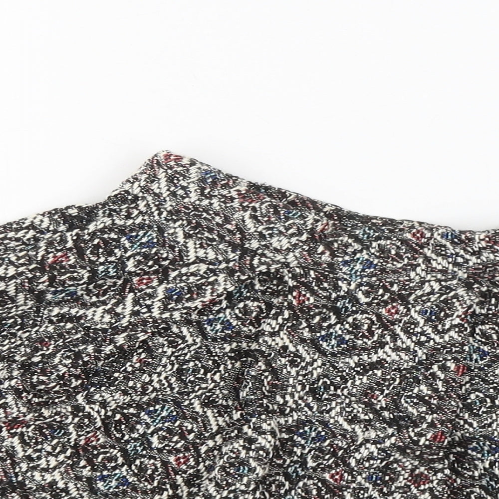 Pull&Bear Womens Multicoloured Geometric Polyester Skater Skirt Size S