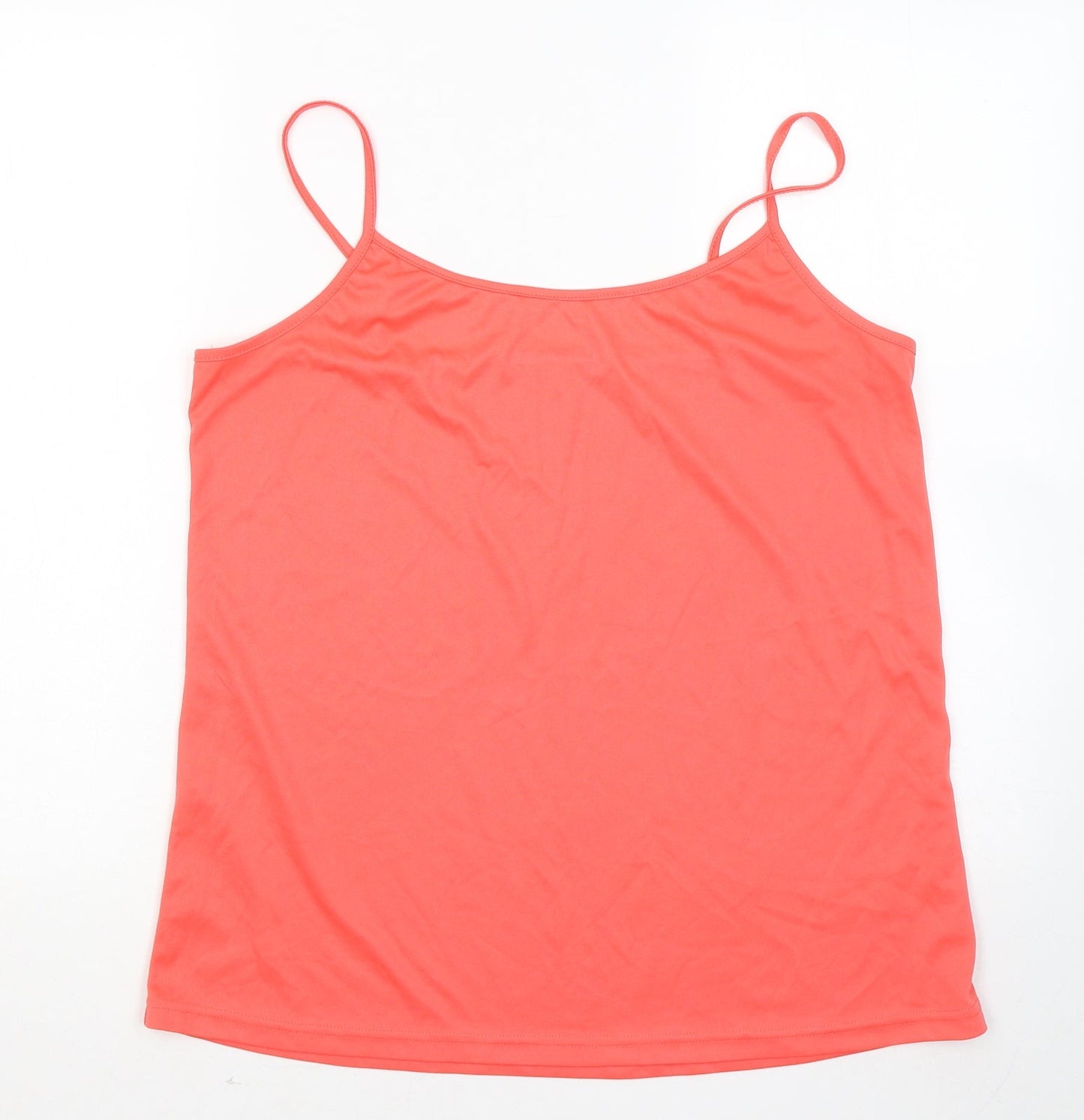 F&F Womens Orange Polyester Basic Tank Size 16 Round Neck