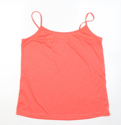F&F Womens Orange Polyester Basic Tank Size 16 Round Neck