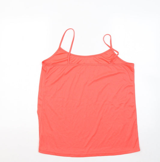 F&F Womens Orange Polyester Basic Tank Size 16 Round Neck