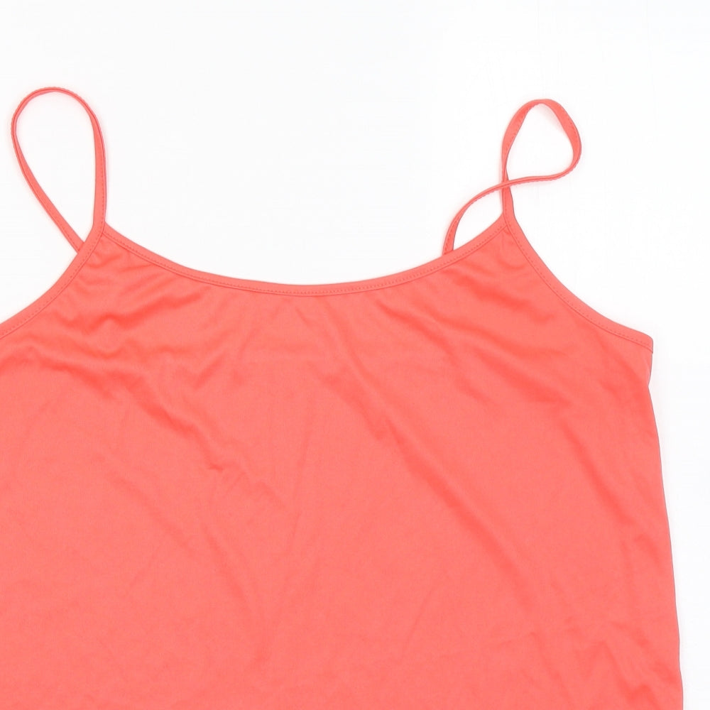 F&F Womens Orange Polyester Basic Tank Size 16 Round Neck