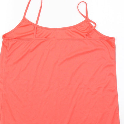 F&F Womens Orange Polyester Basic Tank Size 16 Round Neck
