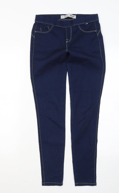 Denim & Co. Womens Blue Cotton Jegging Trousers Size 6 L27 in Regular