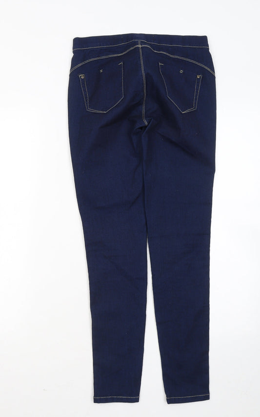 Denim & Co. Womens Blue Cotton Jegging Trousers Size 6 L27 in Regular