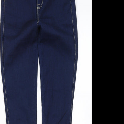 Denim & Co. Womens Blue Cotton Jegging Trousers Size 6 L27 in Regular