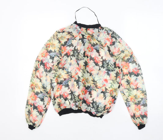Pull&Bear Womens Multicoloured Floral Jacket Size S - Flower