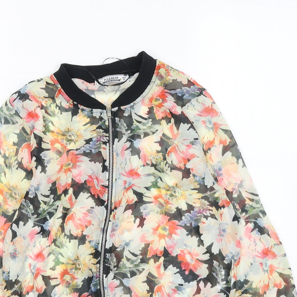Pull&Bear Womens Multicoloured Floral Jacket Size S - Flower