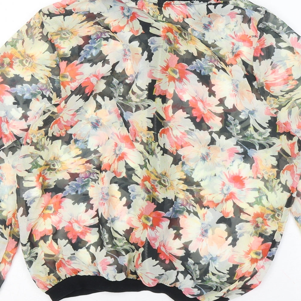 Pull&Bear Womens Multicoloured Floral Jacket Size S - Flower