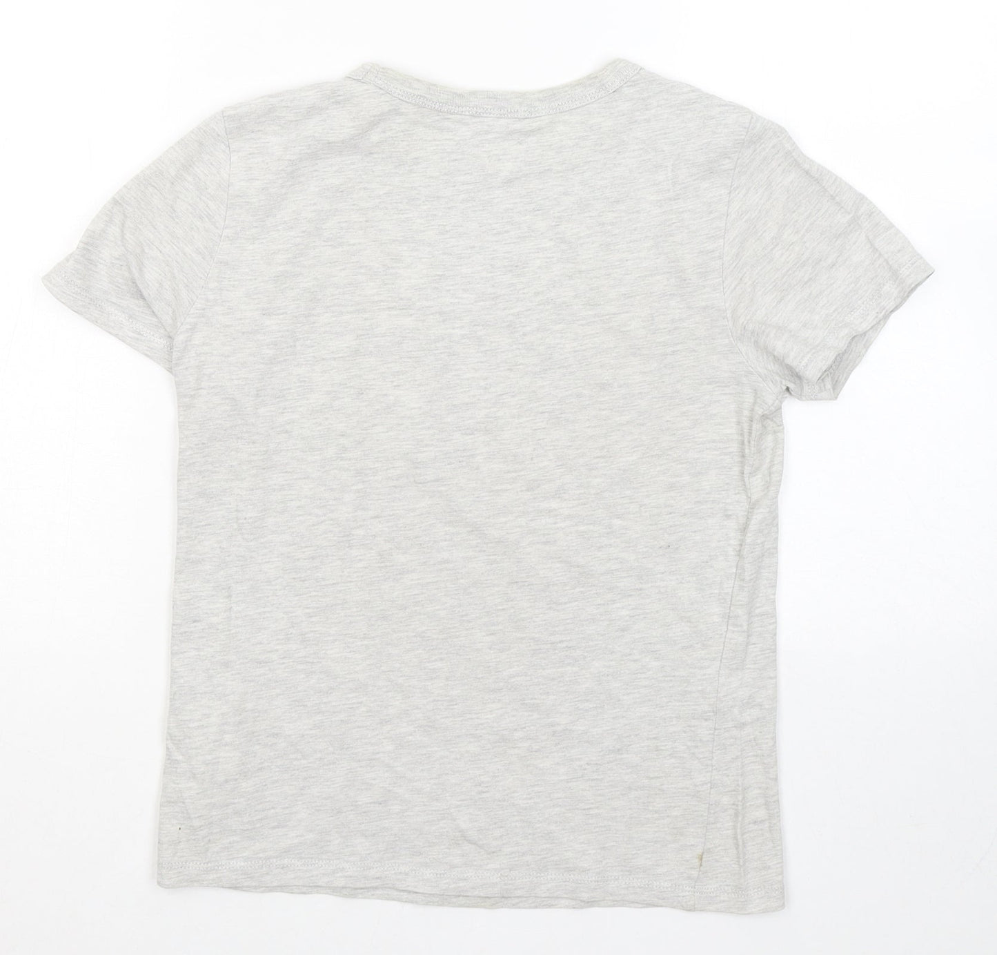 H&M Boys Grey Cotton Basic T-Shirt Size 8-9 Years Round Neck - Shark Alley Swim Team