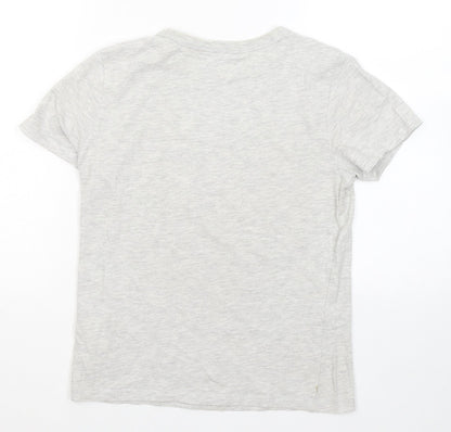 H&M Boys Grey Cotton Basic T-Shirt Size 8-9 Years Round Neck - Shark Alley Swim Team
