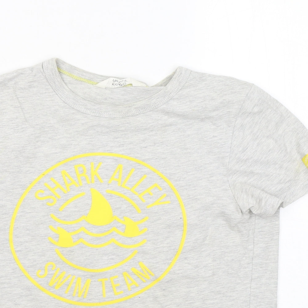 H&M Boys Grey Cotton Basic T-Shirt Size 8-9 Years Round Neck - Shark Alley Swim Team
