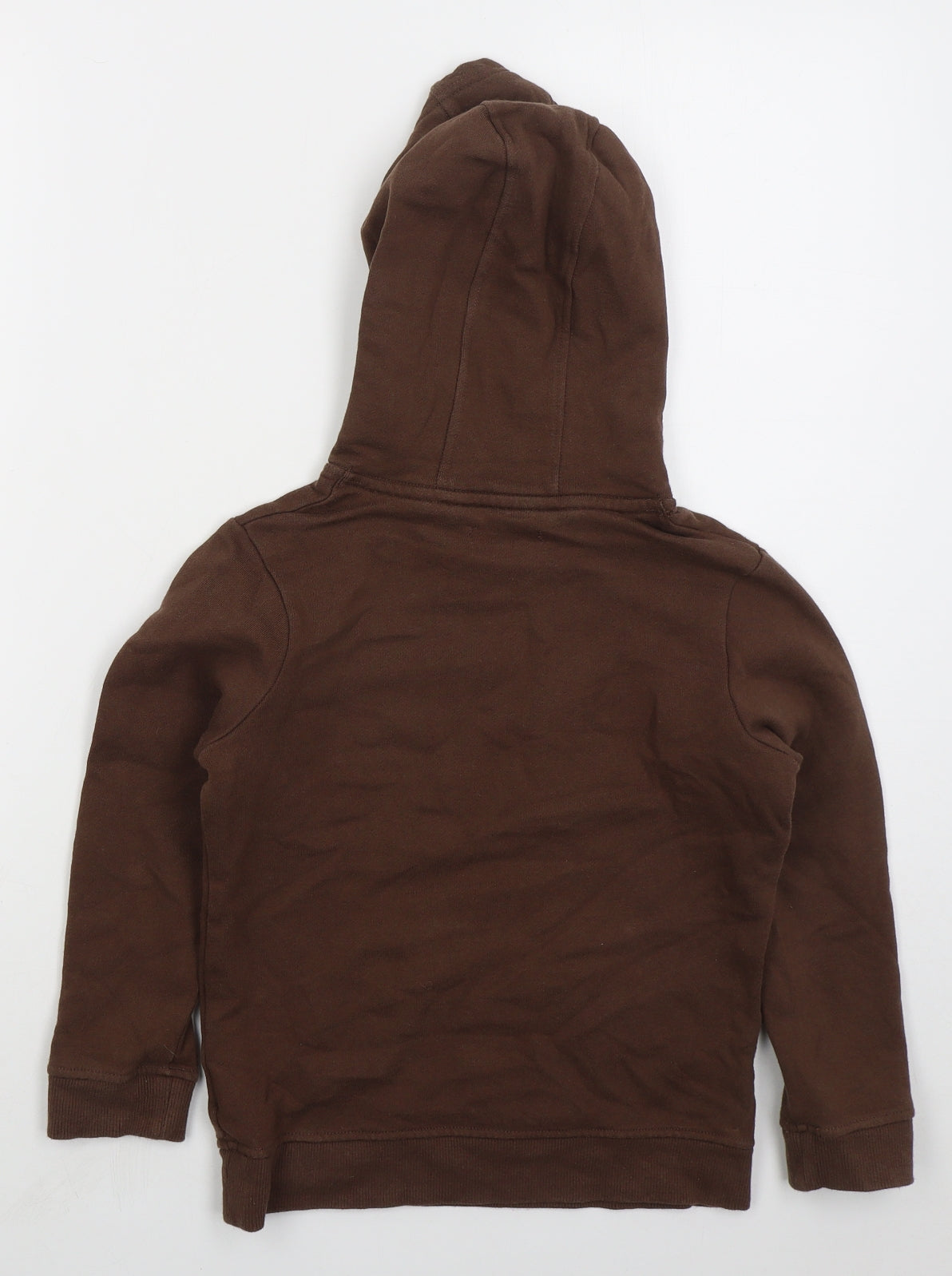 Marks and Spencer Boys Brown Cotton Pullover Hoodie Size 7-8 Years Pullover - Parks Dept