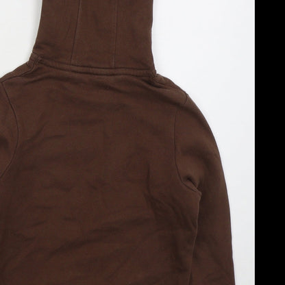 Marks and Spencer Boys Brown Cotton Pullover Hoodie Size 7-8 Years Pullover - Parks Dept