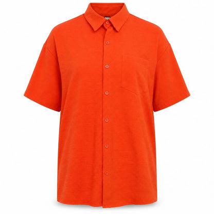 Womens UK Size M SheIn Orange Basic Button-Up