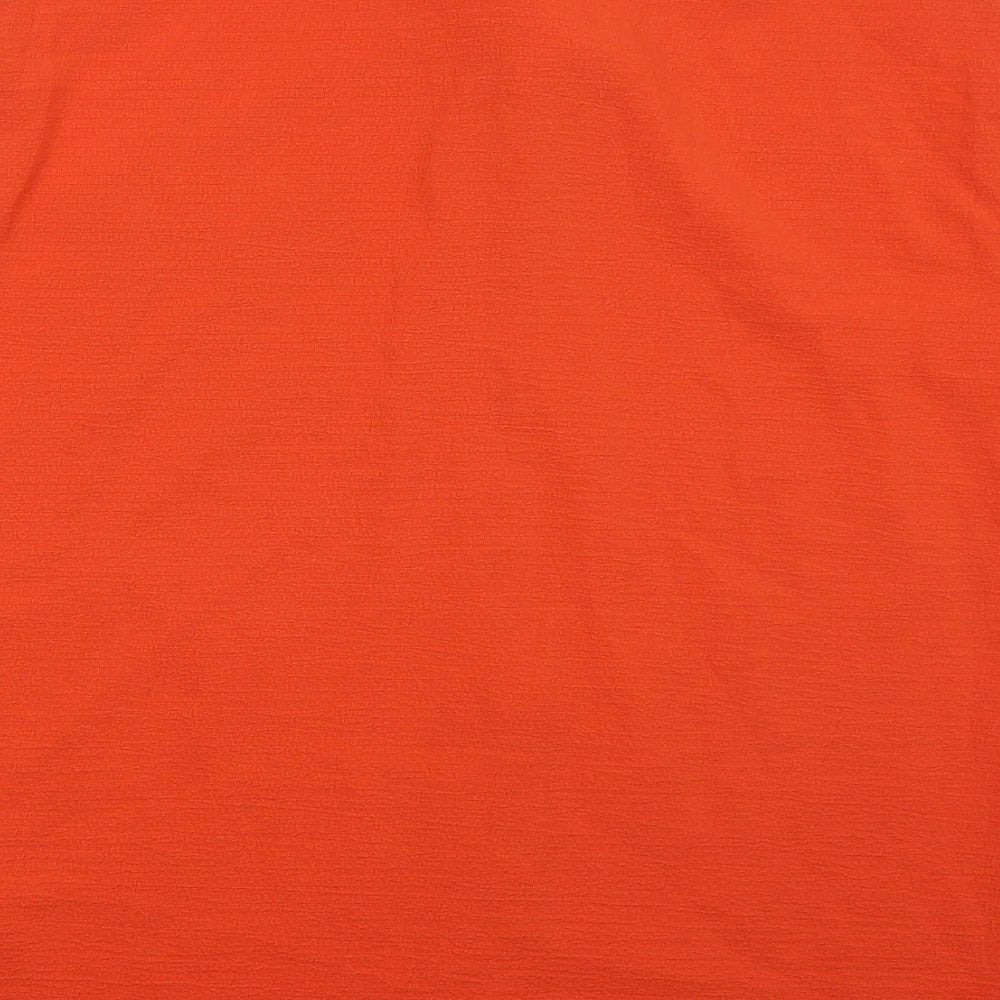 SheIn Womens Orange Polyester Basic Button-Up Size M Collared