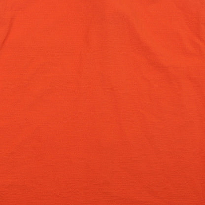 SheIn Womens Orange Polyester Basic Button-Up Size M Collared