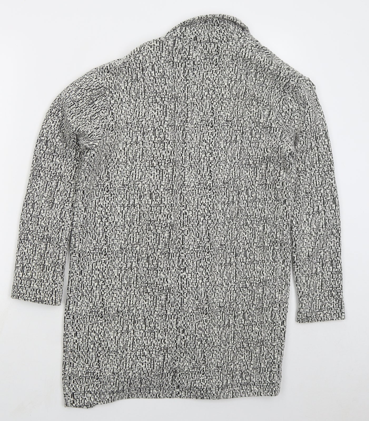 Miss Selfridge Womens White Geometric Jacket Size 8 - Black and White