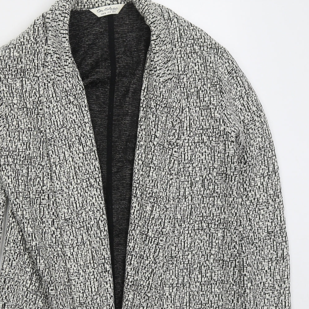 Miss Selfridge Womens White Geometric Jacket Size 8 - Black and White