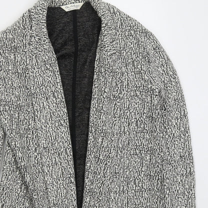Miss Selfridge Womens White Geometric Jacket Size 8 - Black and White