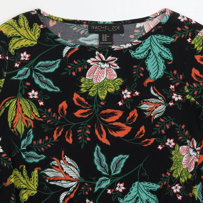 Womens UK Size XS Rachel Zoe Black Basic T-Shirt