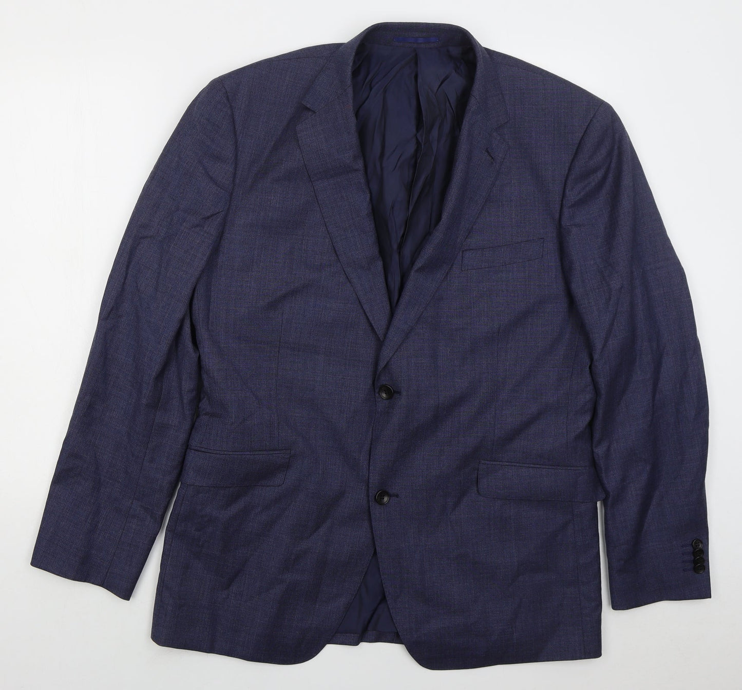 Barkers Mens Blue Polyester Jacket Suit Jacket Size 40