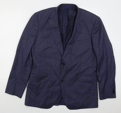 Barkers Mens Blue Polyester Jacket Suit Jacket Size 40