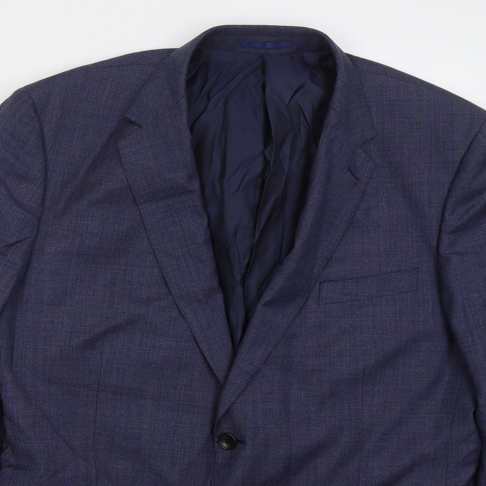 Barkers Mens Blue Polyester Jacket Suit Jacket Size 40