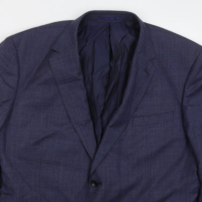 Barkers Mens Blue Polyester Jacket Suit Jacket Size 40