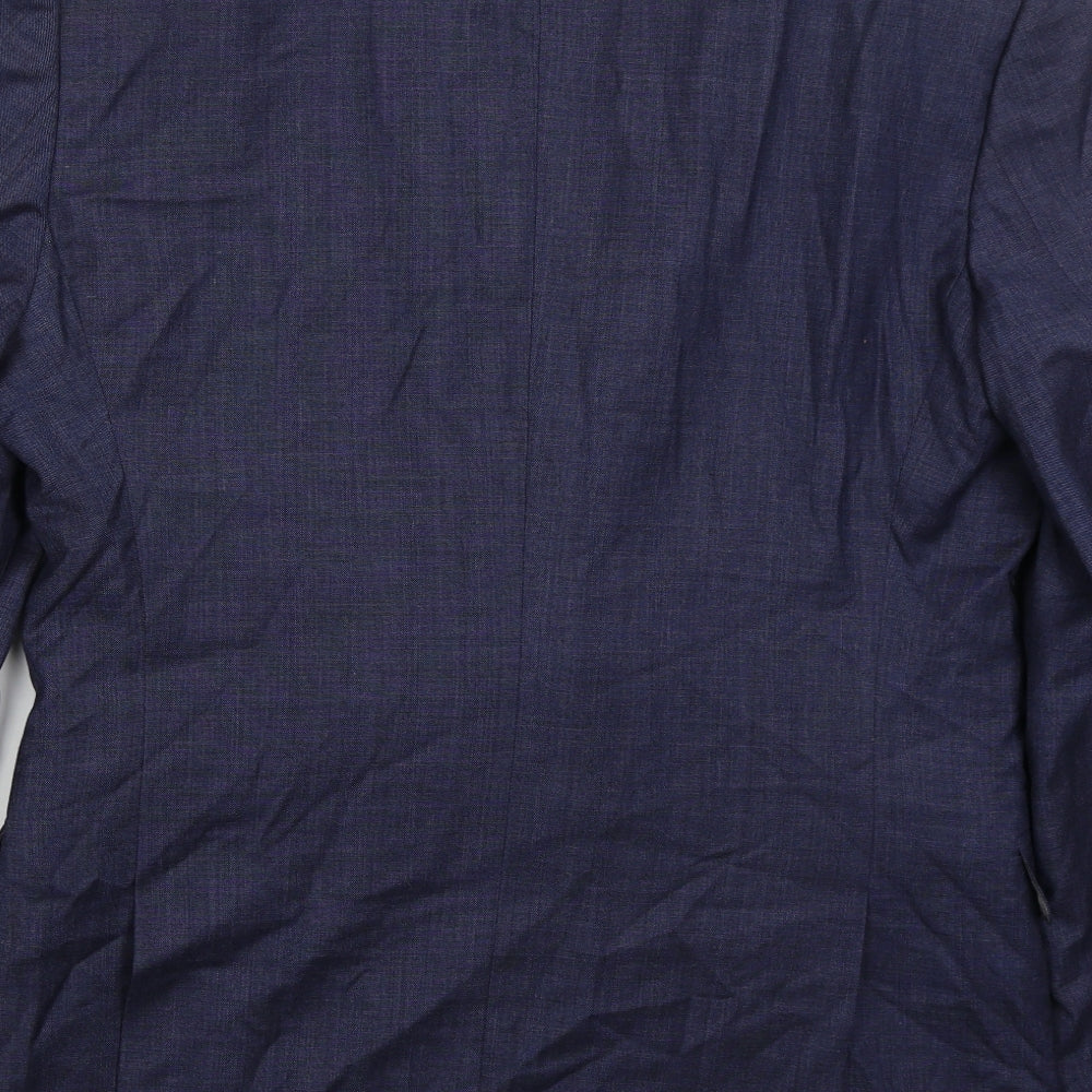 Barkers Mens Blue Polyester Jacket Suit Jacket Size 40
