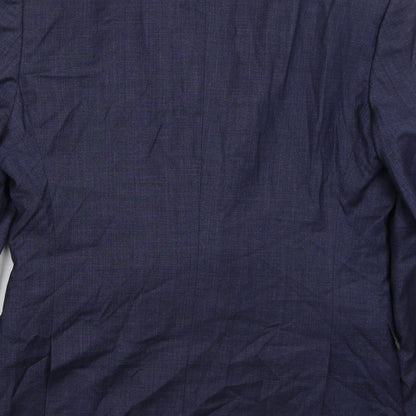 Barkers Mens Blue Polyester Jacket Suit Jacket Size 40