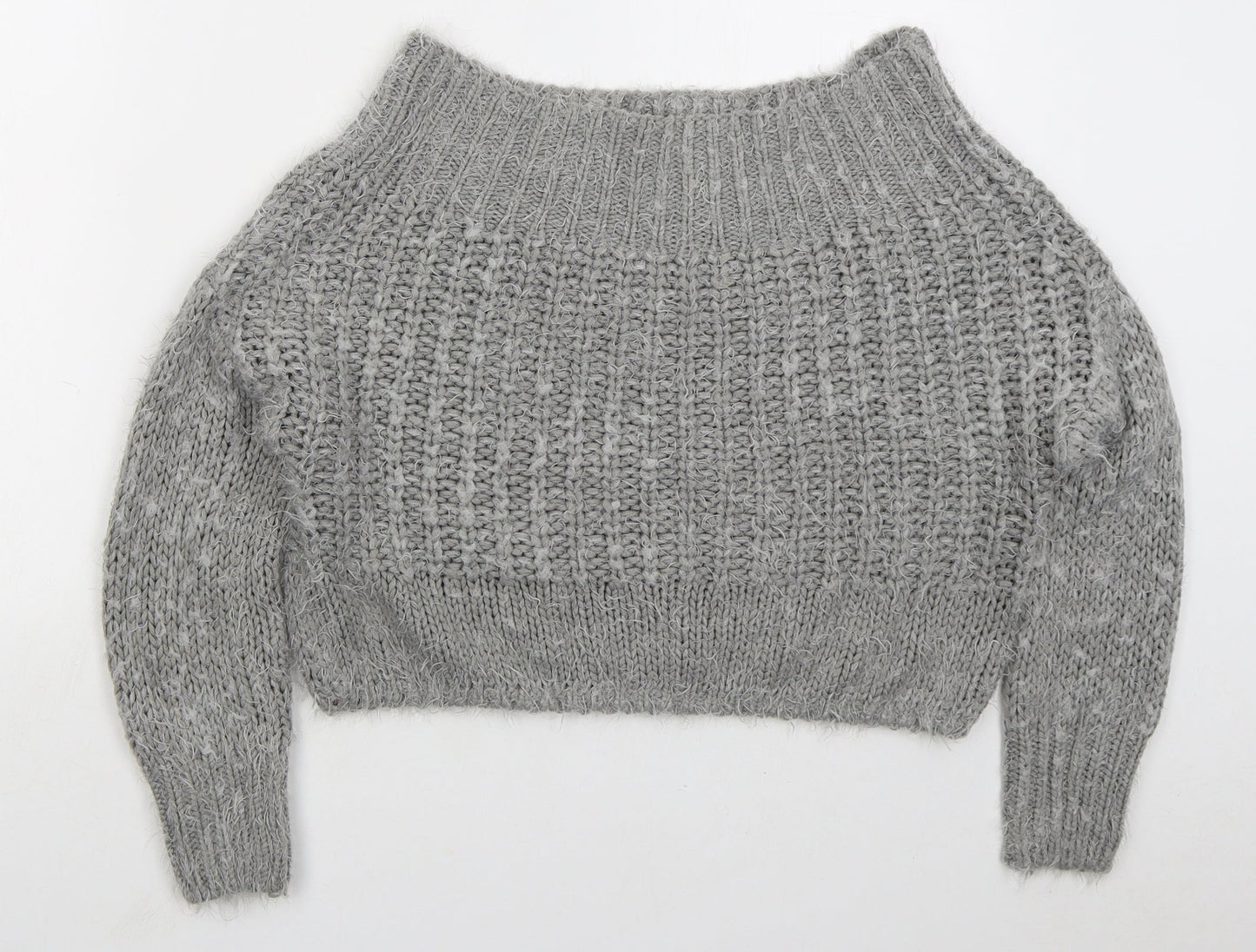 Womens UK Size S Missguided Grey Pullover Jumper