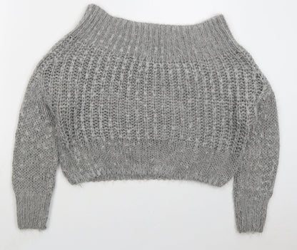 Womens UK Size S Missguided Grey Pullover Jumper