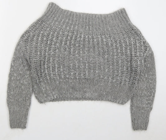 Womens UK Size S Missguided Grey Pullover Jumper