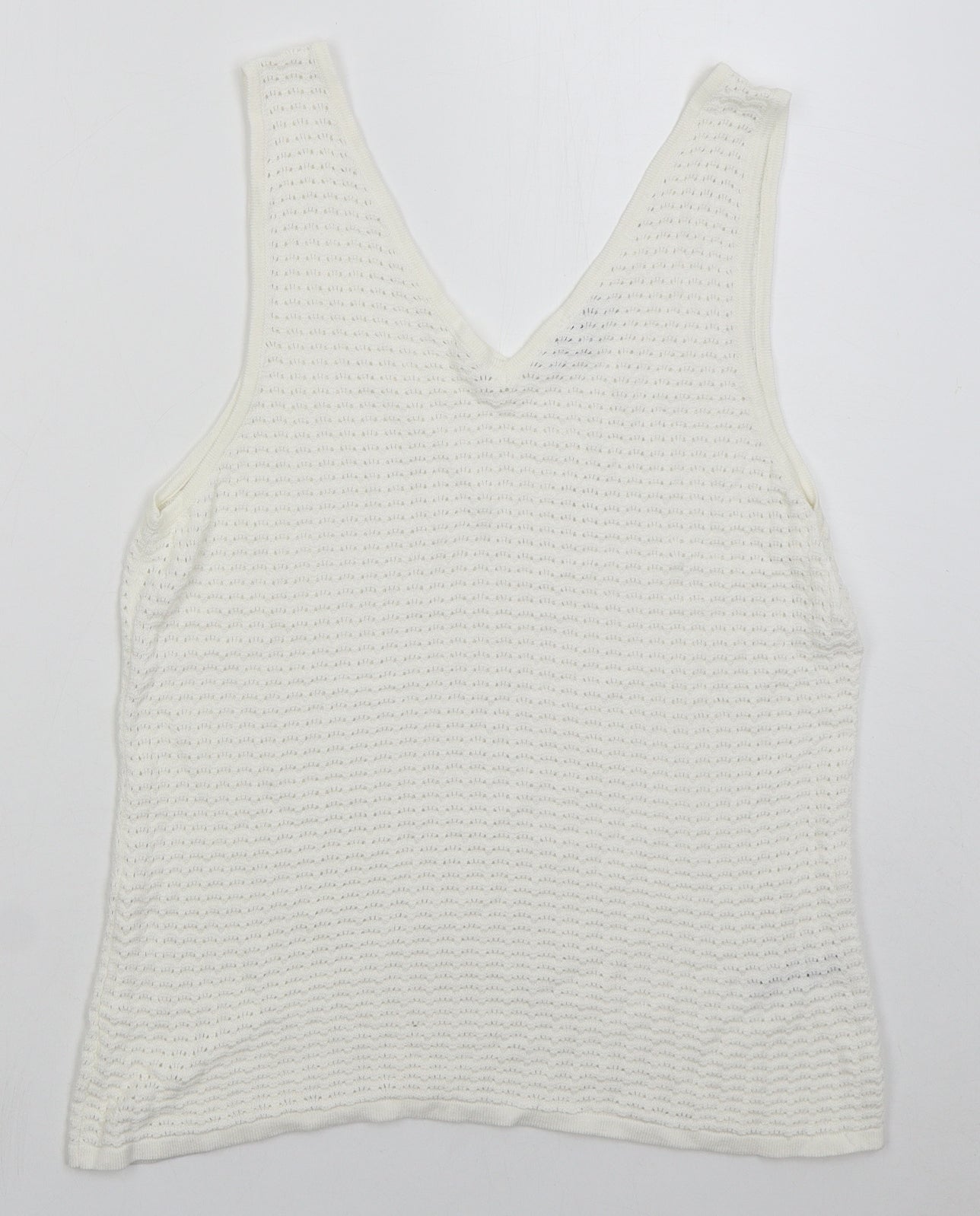 Great Plains Womens White Viscose Basic Tank Size 14 V-Neck