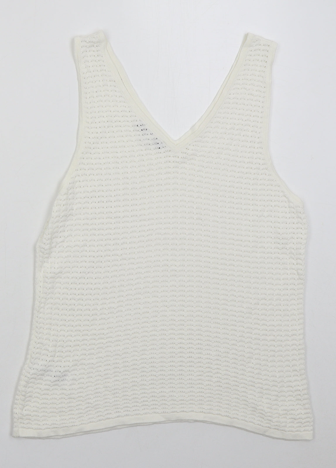 Great Plains Womens White Viscose Basic Tank Size 14 V-Neck
