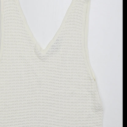 Great Plains Womens White Viscose Basic Tank Size 14 V-Neck