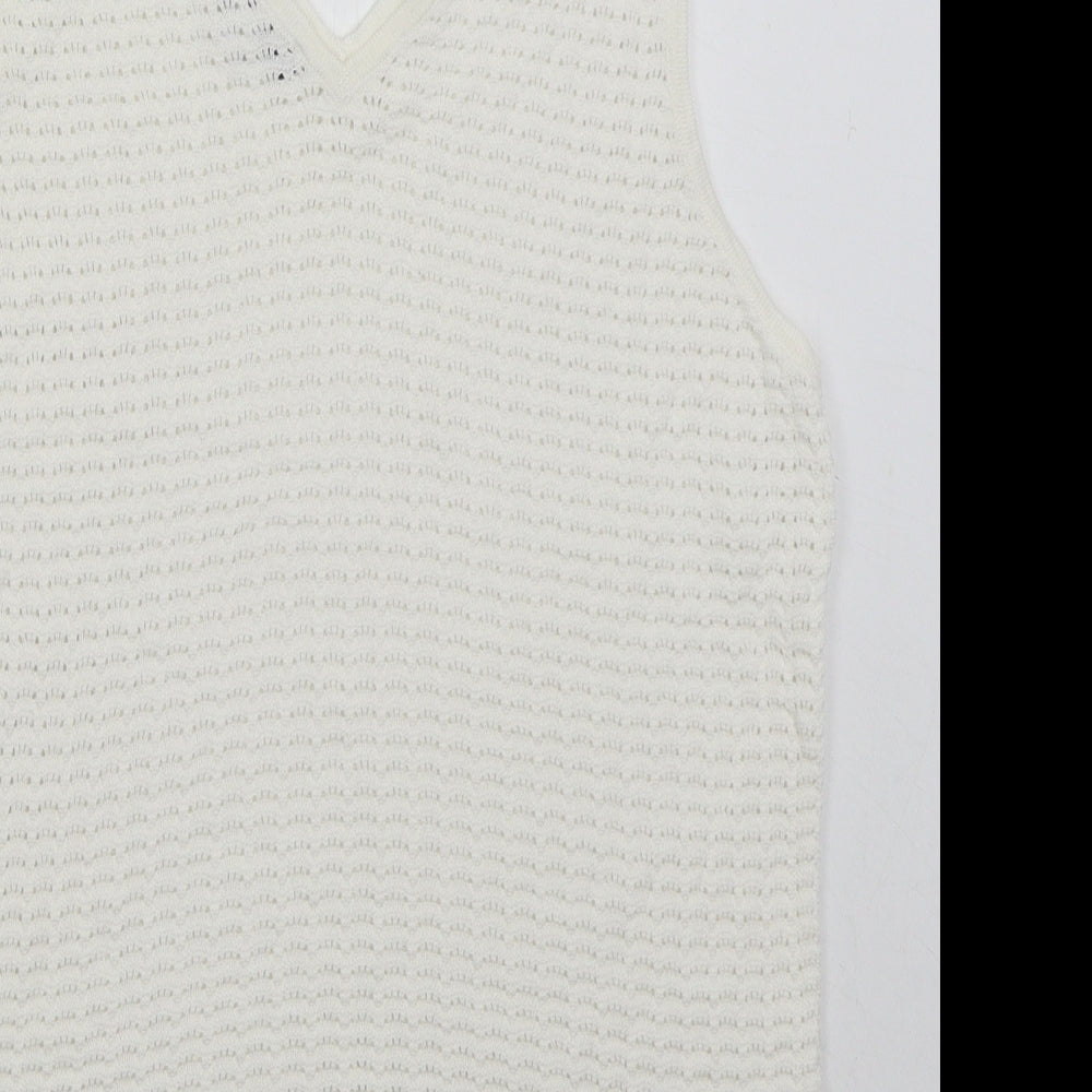 Great Plains Womens White Viscose Basic Tank Size 14 V-Neck