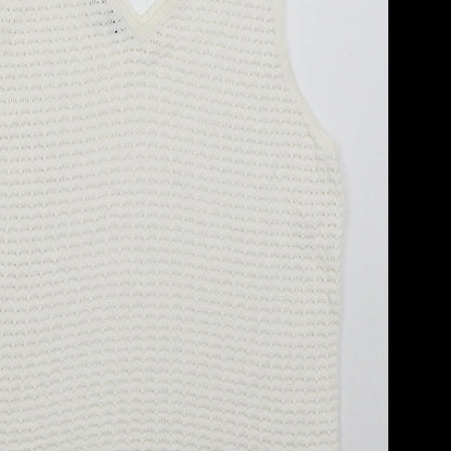 Great Plains Womens White Viscose Basic Tank Size 14 V-Neck