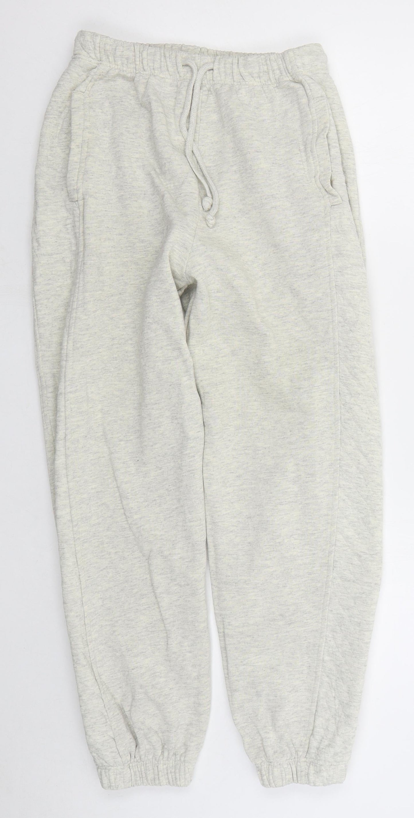 Topshop Womens Grey Cotton Sweat Shorts Size S L20 in Regular Drawstring