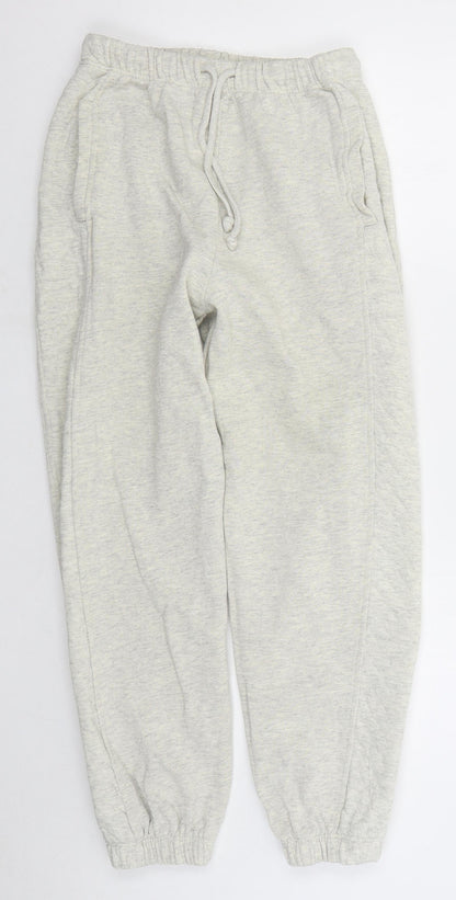 Topshop Womens Grey Cotton Sweat Shorts Size S L20 in Regular Drawstring