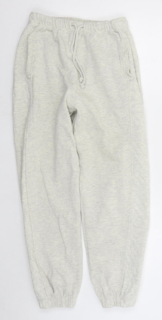 Topshop Womens Grey Cotton Sweat Shorts Size S L20 in Regular Drawstring