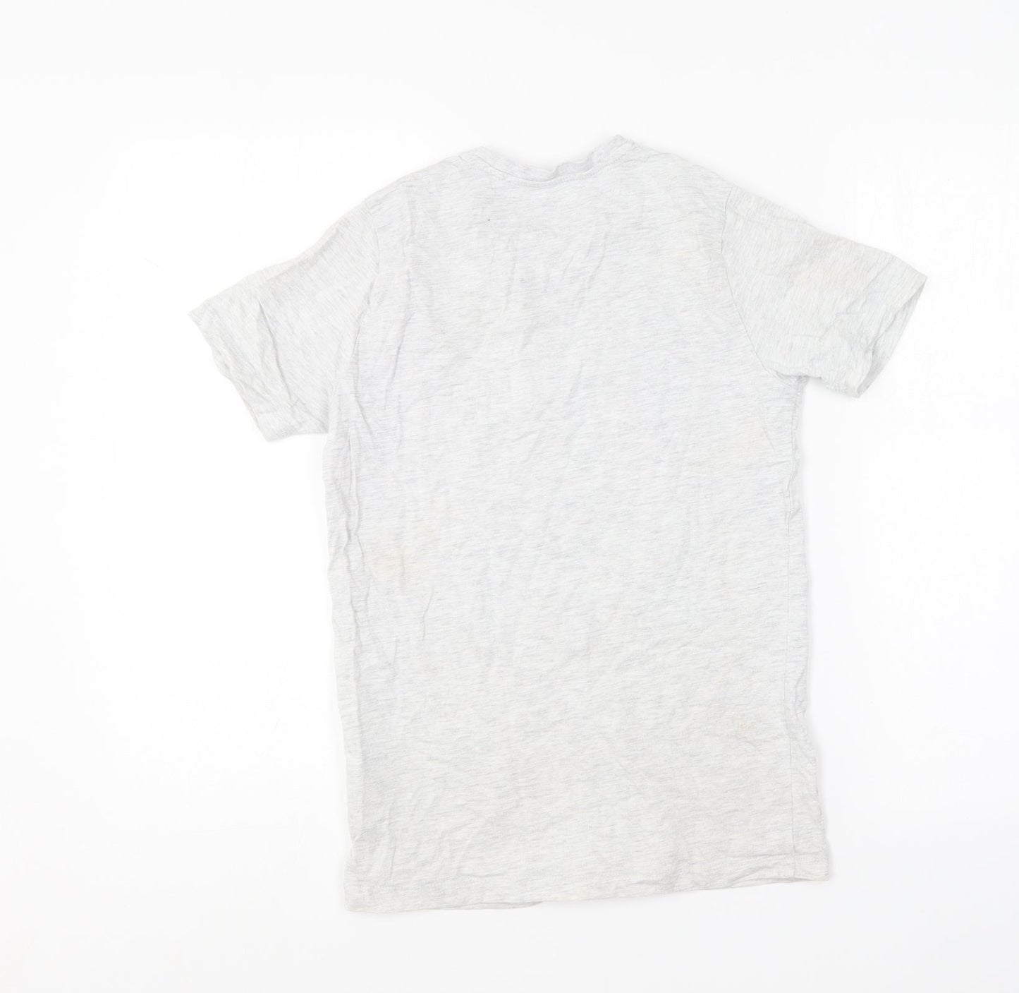 Jeff & Co Boys Grey Cotton Basic T-Shirt Size 10-11 Years Round Neck