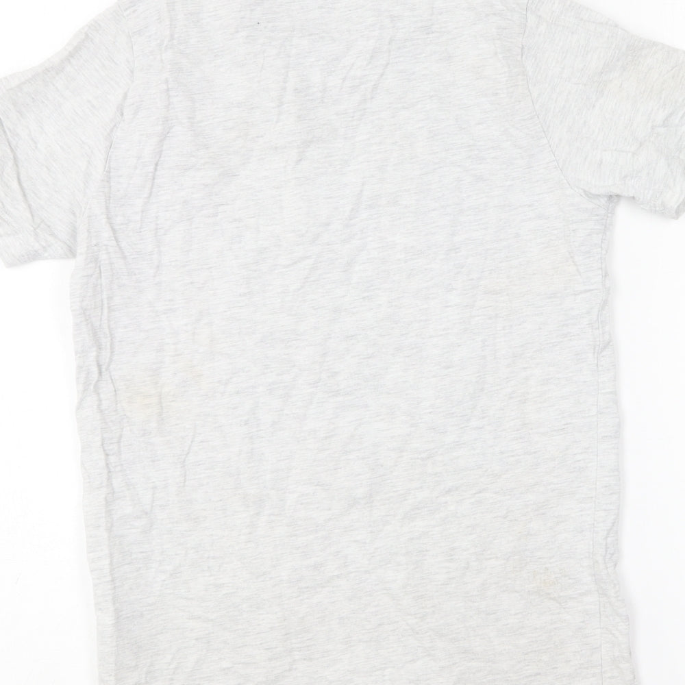 Jeff & Co Boys Grey Cotton Basic T-Shirt Size 10-11 Years Round Neck