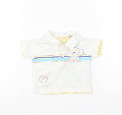 Dunnes Stores Baby White Cotton Basic Polo Size 0-3 Months Collared