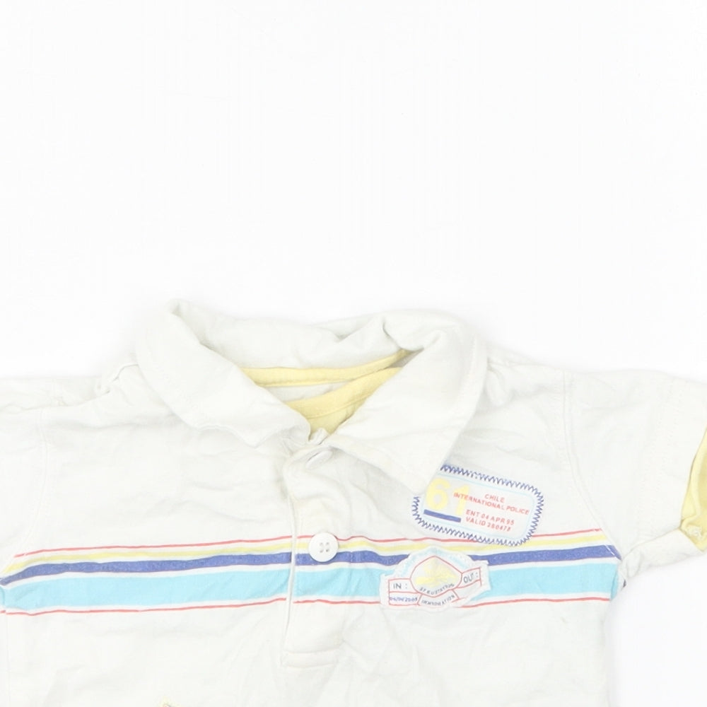 Dunnes Stores Baby White Cotton Basic Polo Size 0-3 Months Collared