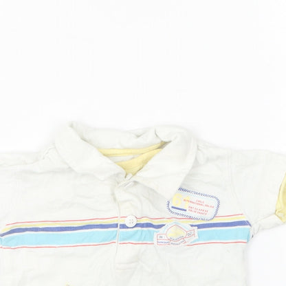Dunnes Stores Baby White Cotton Basic Polo Size 0-3 Months Collared