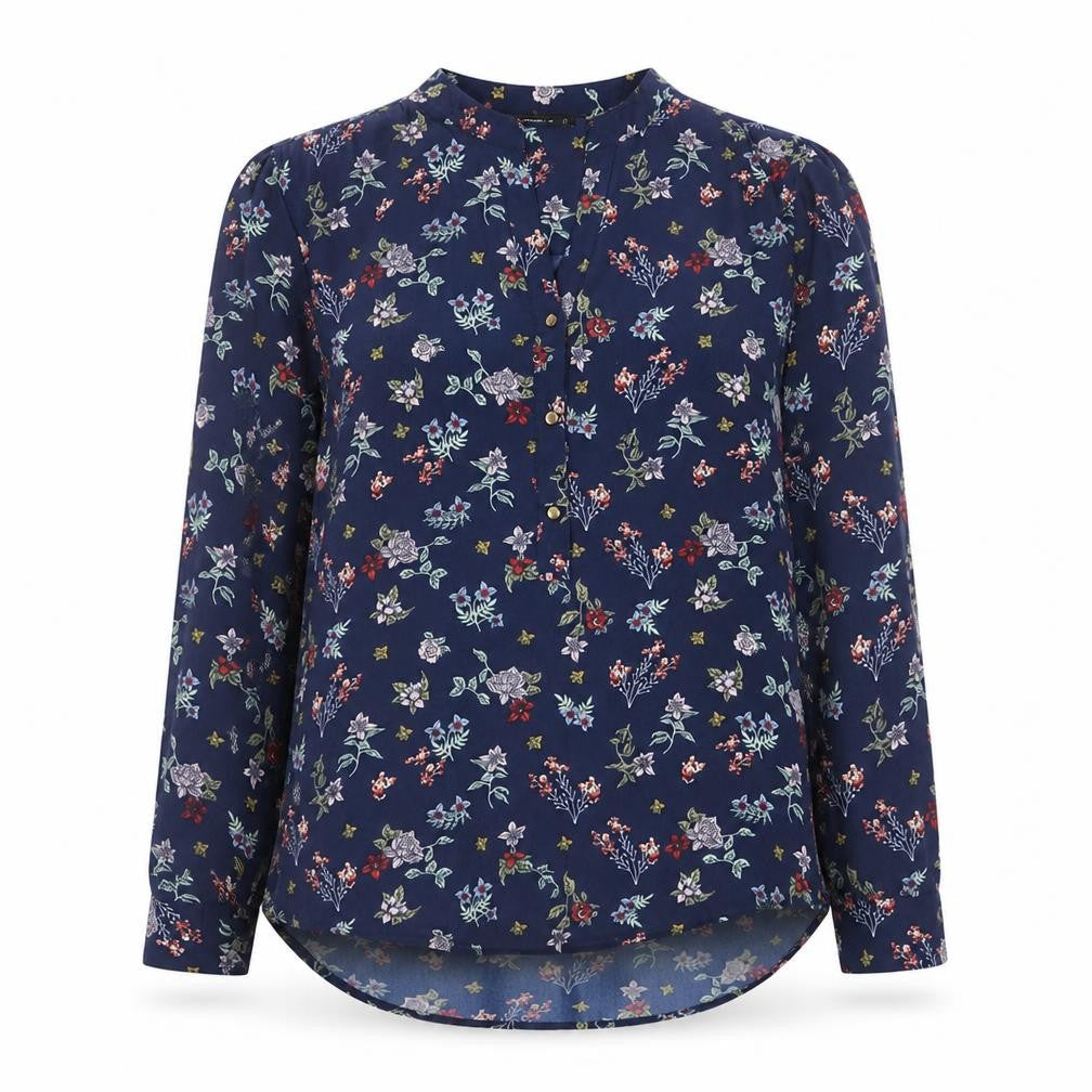 Womens UK Size 10 Full Circle Multicoloured Basic Blouse
