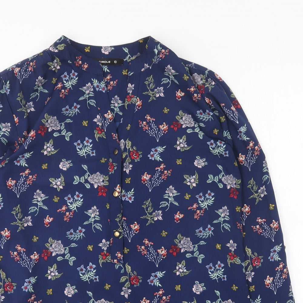 Womens UK Size 10 Full Circle Multicoloured Basic Blouse