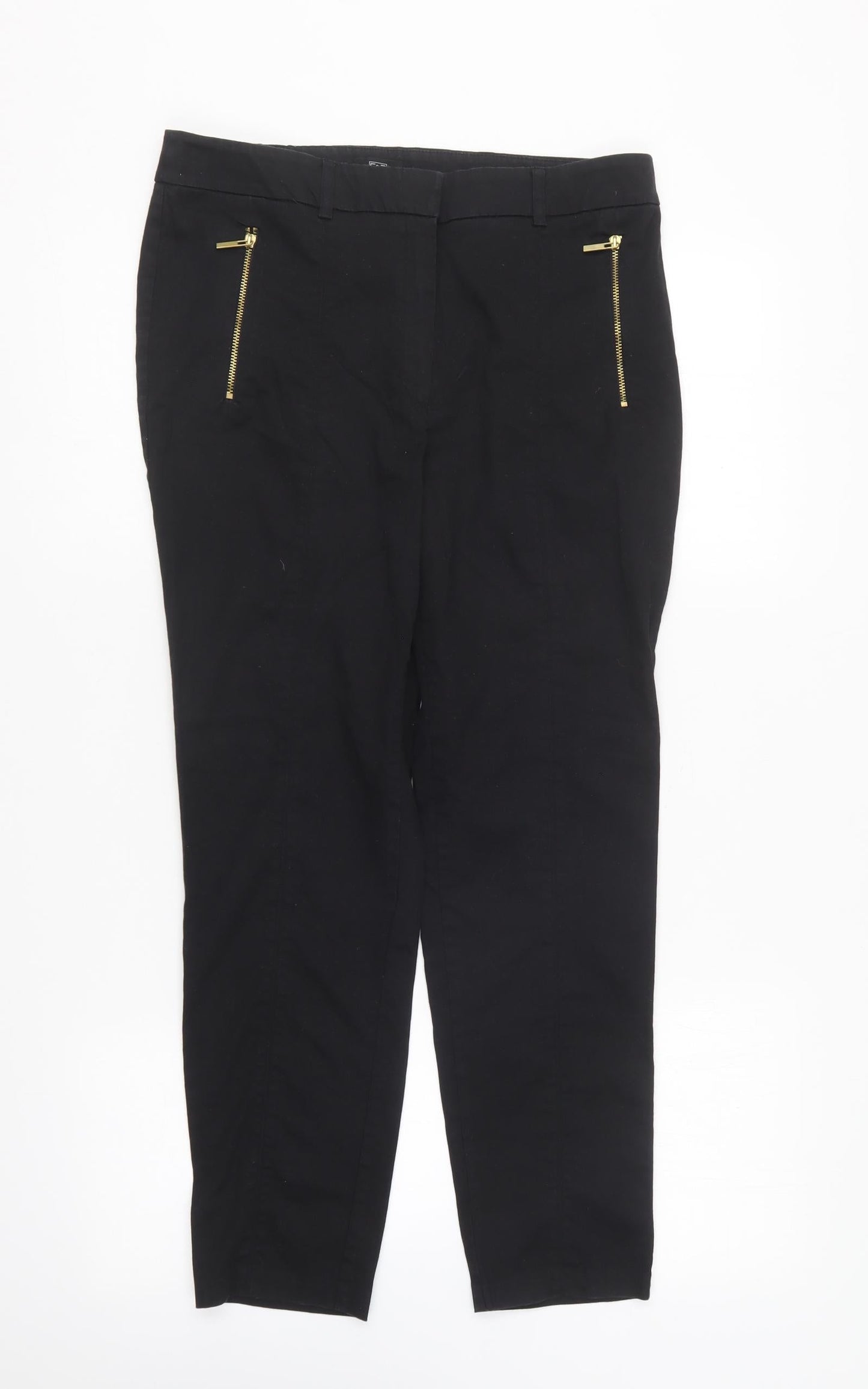 F&F Womens Black Cotton Skinny Jeans Size 10 L26 in Regular