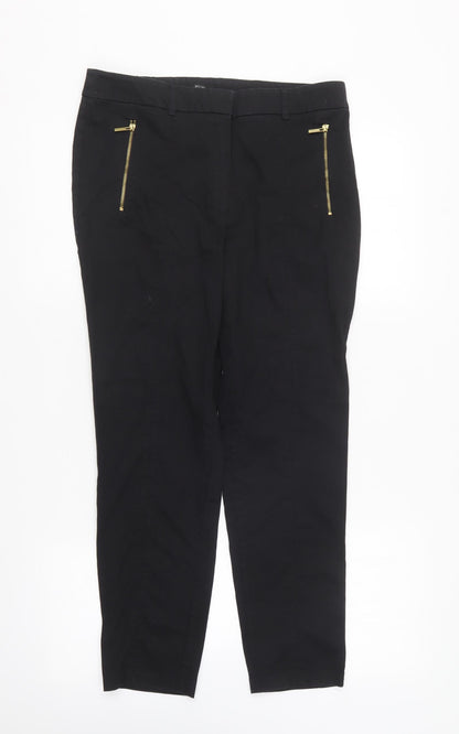 F&F Womens Black Cotton Skinny Jeans Size 10 L26 in Regular